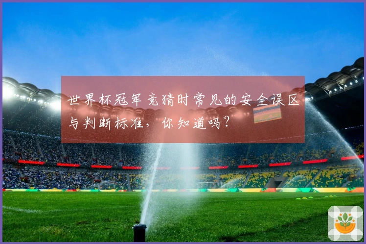 世界杯冠军竞猜时常见的安全误区与判断标准,你知道吗?